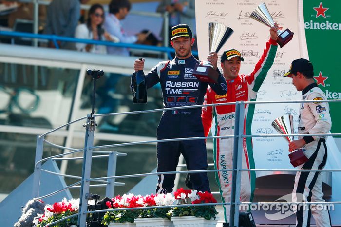 Luca Ghiotto venceu as duas provas da F2 em Monza, mas teve a primeira vitória cassada. Antonio Fuoco herdou o triunfo. 