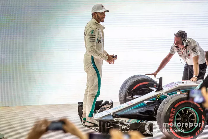 Lewis Hamilton, Mercedes AMG F1 celebra en Parc Ferme 