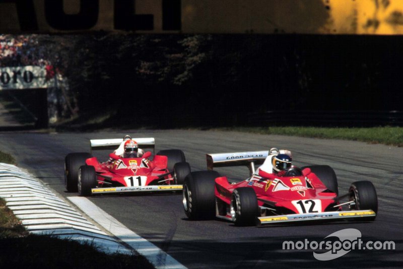 Carlos Reutemann devant Niki Lauda, Ferrari