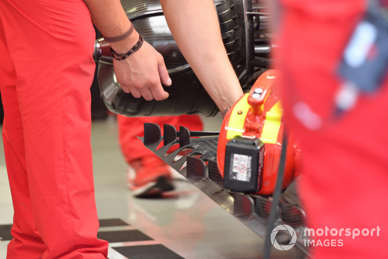 Detalle del piso trasero Ferrari SF-71H
