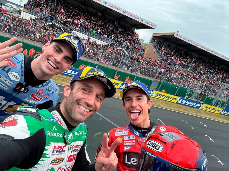 Fermin Aldeguer, Gresini Racing, Johann Zarco, Team LCR Honda, Marc Marquez, Ducati Team