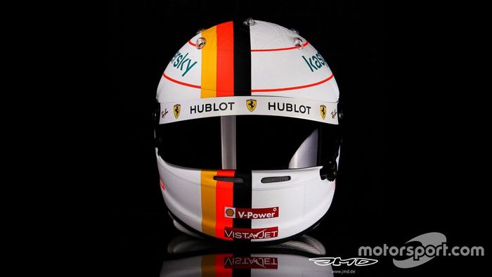 Capacete de Sebastian Vettel em homenagem a Michael Schumacher no GP de Eifel de F1