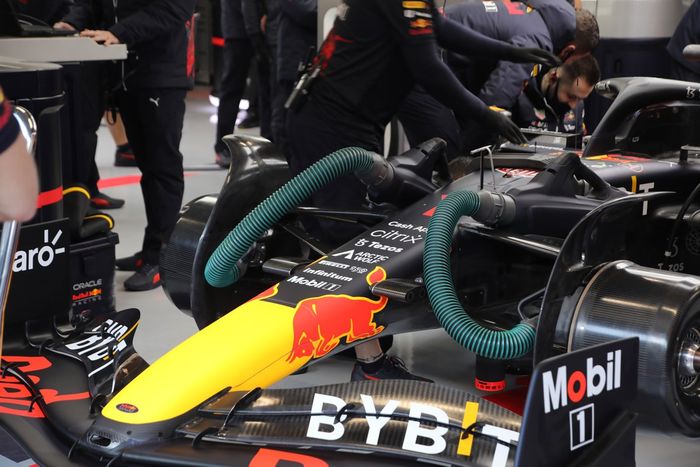 Detalle delantero del Red Bull Racing RB18
