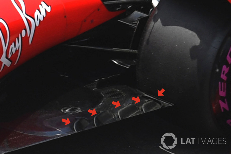 Detalle de los sidepods del Ferrari SF70H