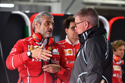 Maurizio Arrivabene, Ferrari Team Principal and Ross Brawn, Formula One Managing Director of Motorsp
