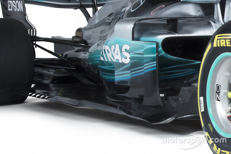 Les pontons de la Mercedes AMG F1 W08