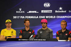 Soldan sağa: Nico Hulkenberg, Renault Sport F1 Team, Romain Grosjean, Haas F1, Fernando Alonso, McLa