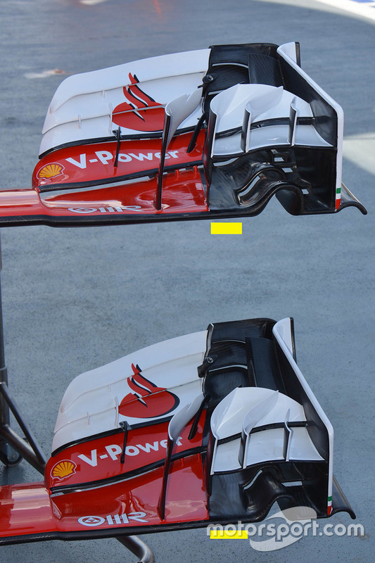 Ferrari SF16-H front wing comparison