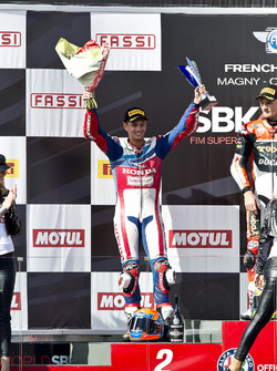 Podium: tweede Michael van der Mark, Honda World Superbike Team
