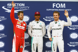 Кваліфікація, топ-3 в закритому парку, Себастьян Феттель, Ferrari, третій; Льюїс Хемілтон, Mercedes