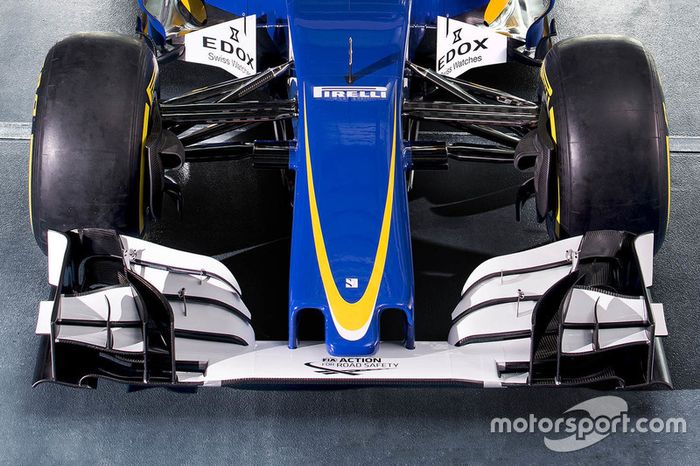 detalle del alerón delantero, Sauber C35