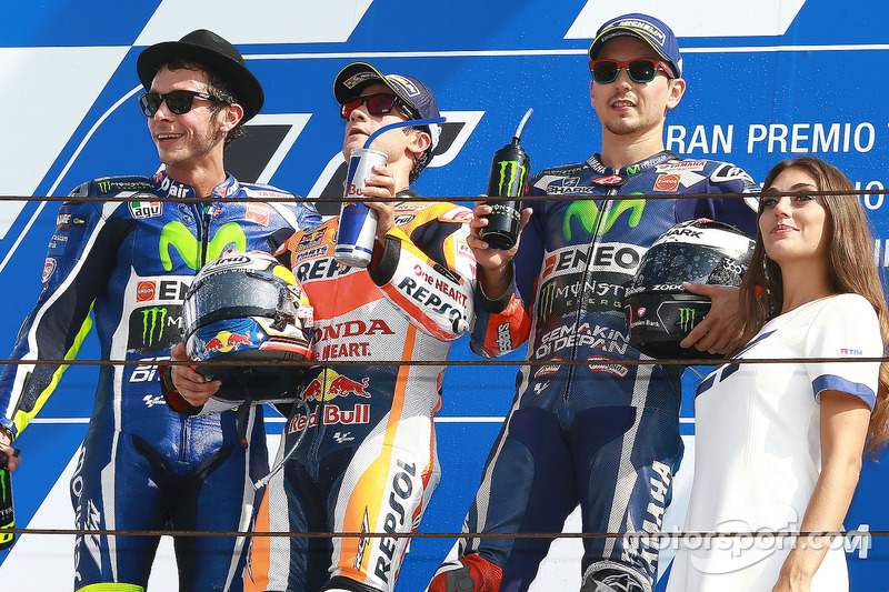 Segundo, Valentino Rossi, Yamaha Factory Racing, Dani Pedrosa, Repsol Honda Team, Jorge Lorenzo, Yamaha Factory Racing