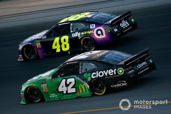  Jimmie Johnson, Hendrick Motorsports, Chevrolet Camaro Ally and  Kyle Larson, Chip Ganassi Racing, Chevrolet Camaro Clover