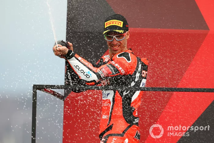 El segundo clasificado Marco Melandri, Aruba.it Racing-Ducati SBK Team
