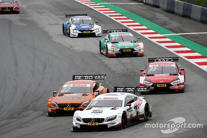 Paul Di Resta, Mercedes-AMG Team HWA, Mercedes-AMG C63 DTM, Lucas Auer, Mercedes-AMG Team HWA, Mercedes-AMG C63 DTM, René Rast, Audi Sport Team Rosberg, Audi RS 5 DTM