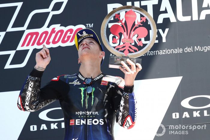 Podio: ganador de la carrera Fabio Quartararo, Yamaha Factory Racing