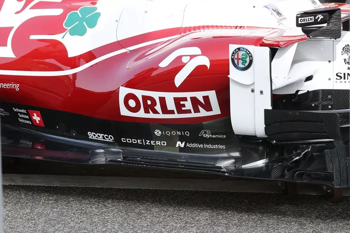 Detalle del piso del Alfa Romeo Racing C41