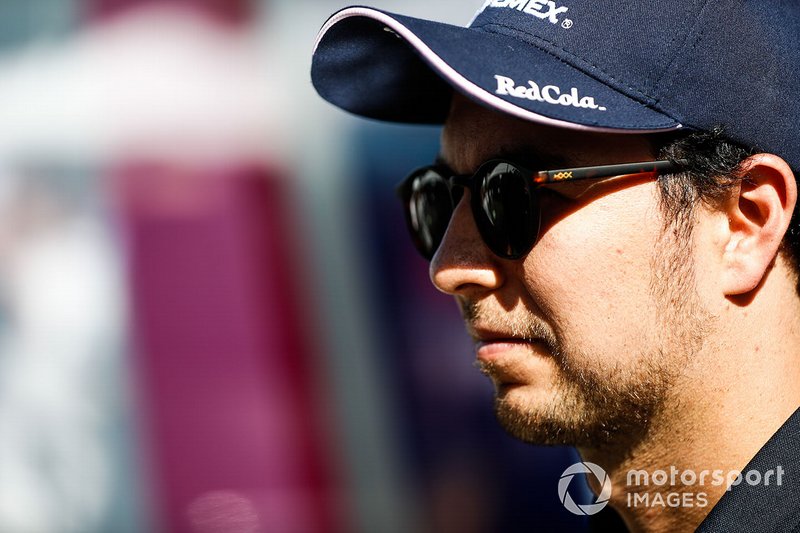 Sergio Perez, Racing Point, parla con la stampa