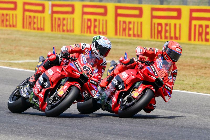 Marc Marquez, Ducati Team, Francesco Bagnaia, Ducati Team
