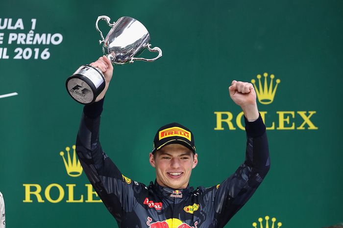 Podio: tercer lugar Max Verstappen, Red Bull Racing