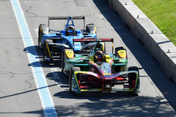 Daniel Abt, ABT Schaeffler Audi Sport, and Sébastien Buemi, Renault e.Dams, enter the pits
