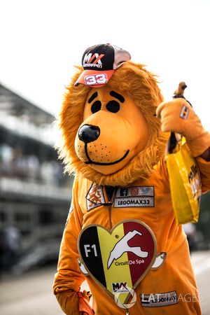 Max Verstappen, Red Bull Racing fan in lion costume