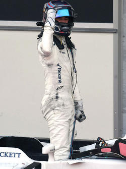 Lance Stroll, Williams celebrates in parc ferme
