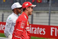 Lewis Hamilton, Mercedes AMG F1 y Sebastian Vettel, Ferrari