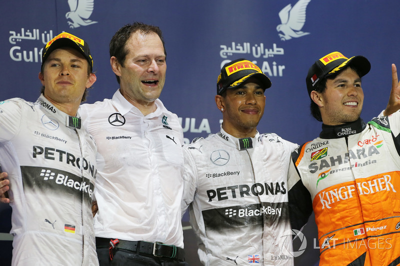 Podium: 1. Lewis Hamilton, Mercedes; 2. Nico Rosberg, Mercedes; 3. Sergio Perez, Force India