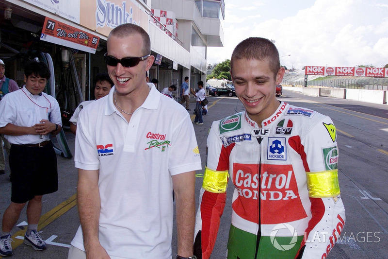 Colin Edwards, Honda Racing; Valentino Rossi, Honda Racing