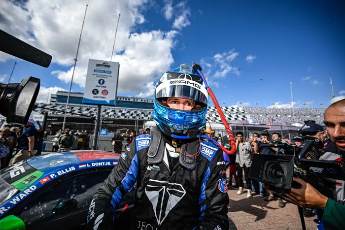 WINWARD RACING, Mercedes-AMG GT3, GTD: Russell Ward, Philip Ellis, Indy Dontje, Lucas Auer, Celebration during the IMSA WeatherTech SportsCar Championship Rolex 24