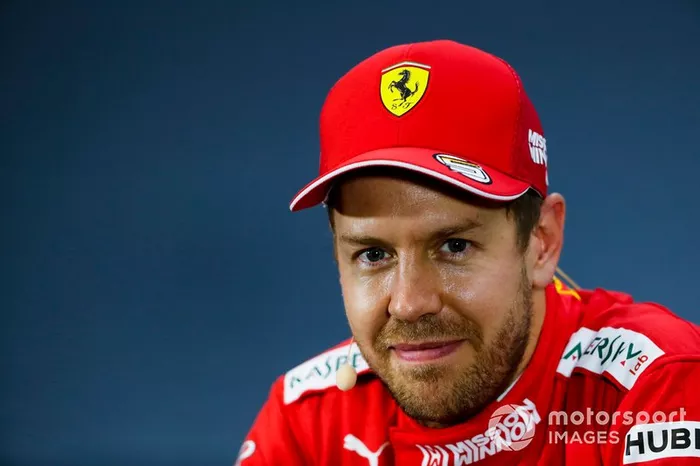 Sebastian Vettel, Ferrari, durante la conferenza stampa
