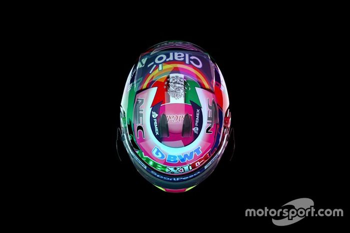 Diseño del casco de Sergio Pérez, Racing Point para el GP de México