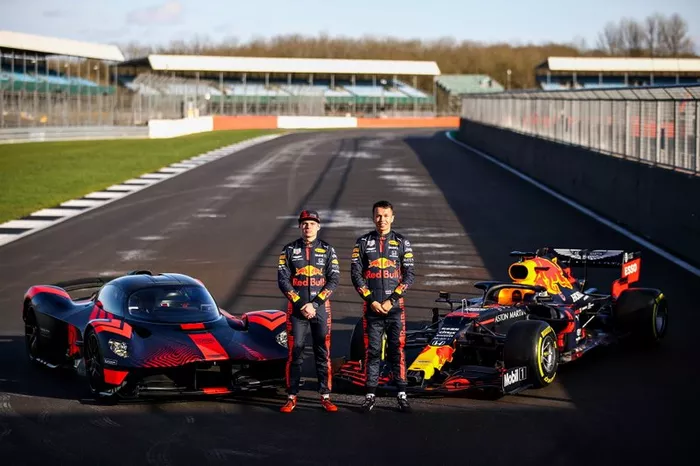 Max Verstappen,  Red Bull Racing and Alexander Albon, Red Bull Racing driving the Red Bull Racing Aston Martin Valkyrie