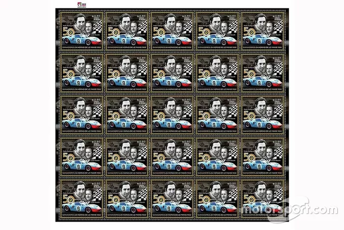 Estampilla Postal Pedro Rodríguez Le Mans 1968