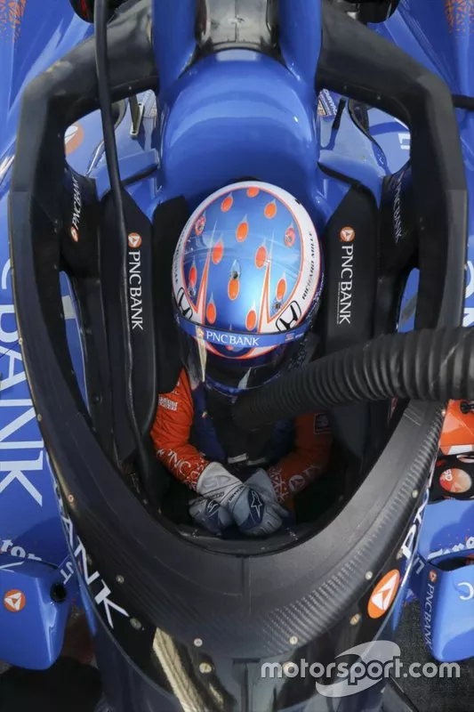 Scott Dixon, Chip Ganassi Racing Honda con l'aeroscreen 
