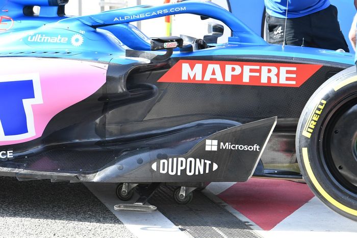 Detalle de los sidepods Alpine A522