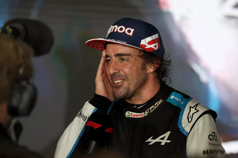 El tercer clasificado Fernando Alonso, Alpine 