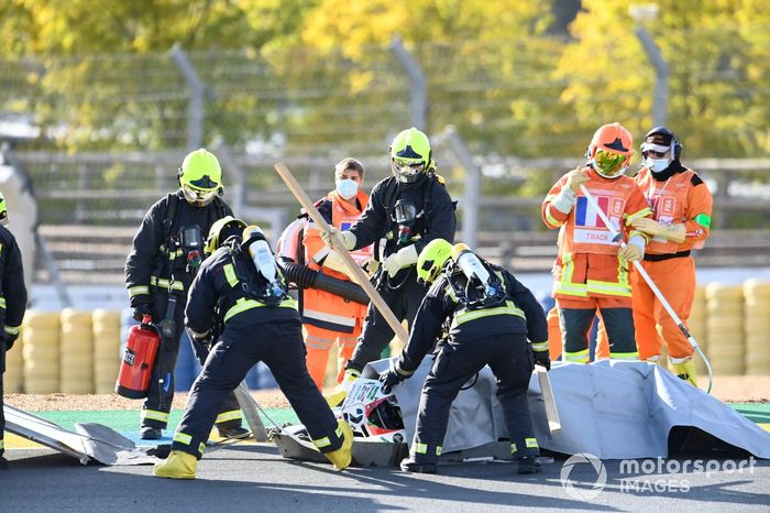 Moto de Mattia Casadei, Ongetta SIC58 Squadracorse después de la caída