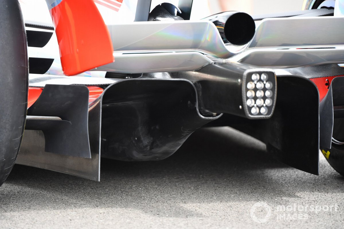 Detalle del difusor del F1 2022 presentado en Silverstone.