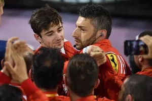 Ferrari takımı ve 3. sıra Charles Leclerc, Ferrari, Parc Ferme