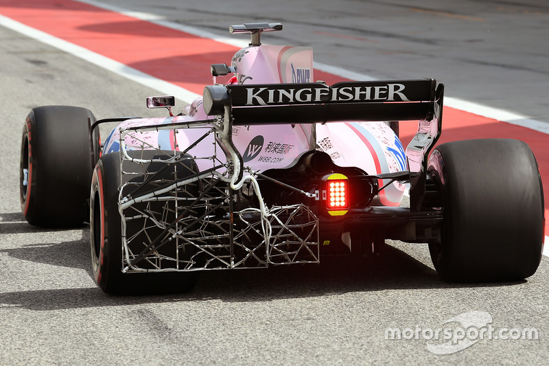 Esteban Ocon, Sahara Force India F1 VJM10  avec des capteurs aéro