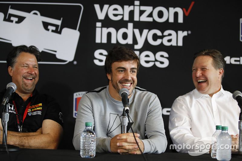 Michael Andretti, Andretti Autosport team owner, Fernando Alonso, Zak Brown press conference