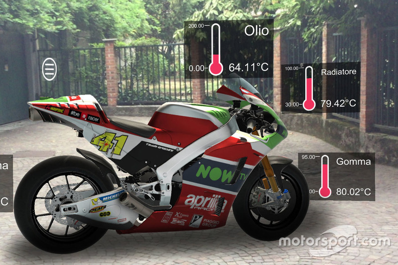 Températures de l'Aprilia RS-GP indiquées par réalité augmentée