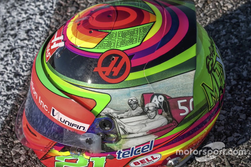 Helm pembalap Haas F1, Esteban Gutierrez, edisi spesial GP Meksiko