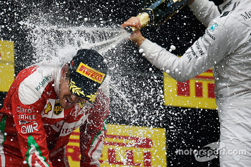 Podium : le deuxième, Sebastian Vettel, Ferrari