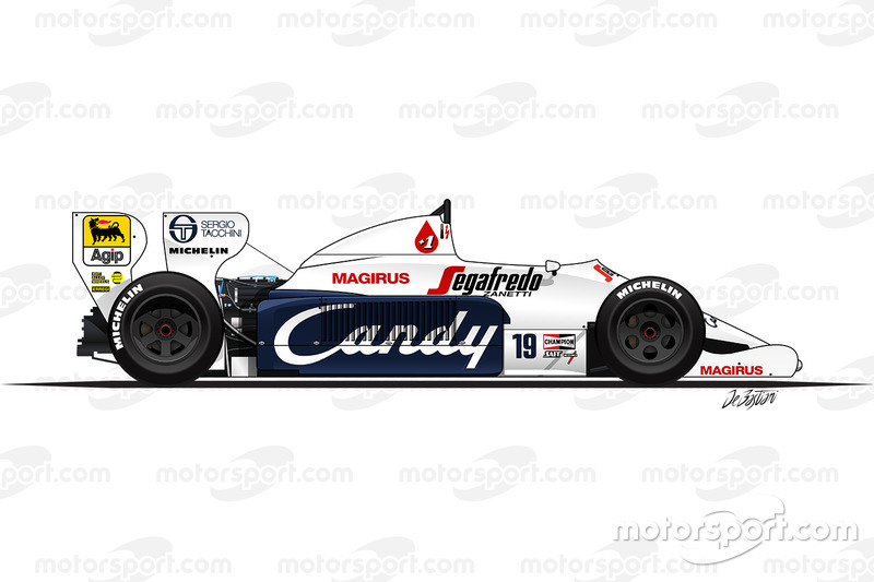 Toleman TG184 driven by Ayrton Senna