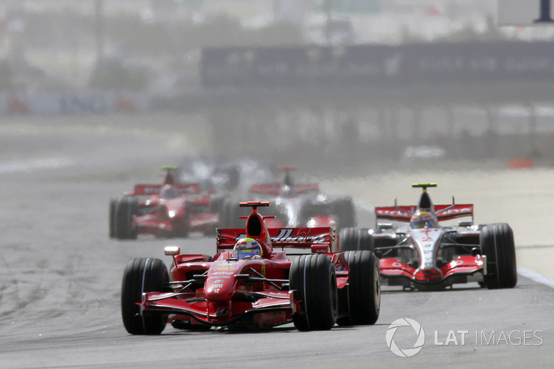 Felipe Massa, Ferrari F2007, Lewis Hamilton, McLaren MP4-22, Fernando Alonso, McLaren MP4-22