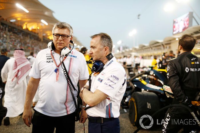Otmar Szafnauer, Force India, con Paddy Lowe, Williams Martini Racing Formula 1