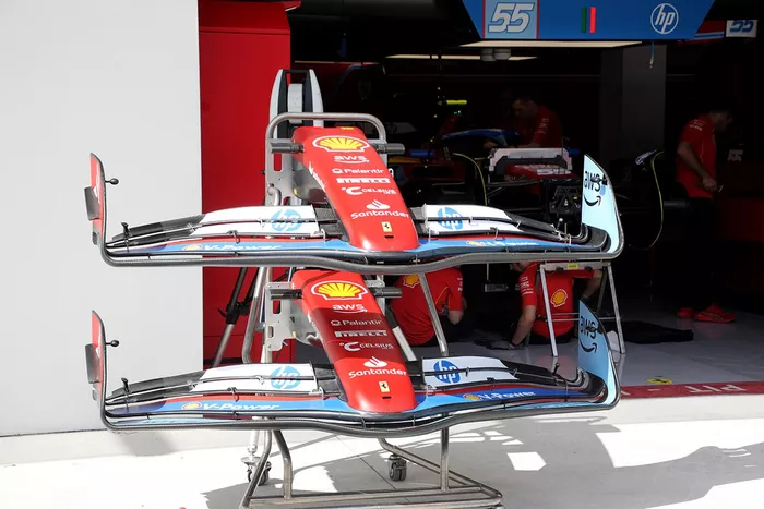 Détail des ailes avant de la Ferrari SF-24